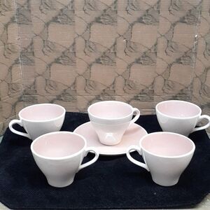 Vintage 10 pc. set 1950's Harkerware Springtime Cup & Saucer (no flowers)